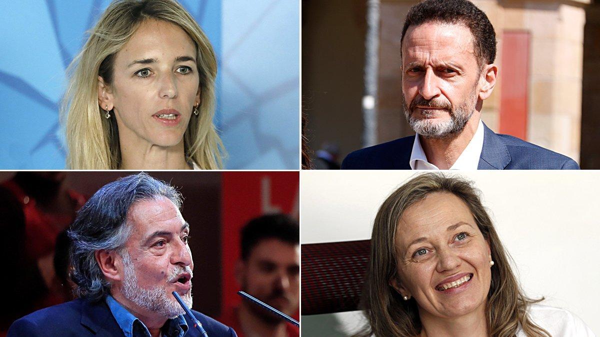 De izquierda a derecha y de arriba abajo, Cayetana Álvarez de Toledo, Edmundo Bal, Pepu Hernández y Victoria Rosell.