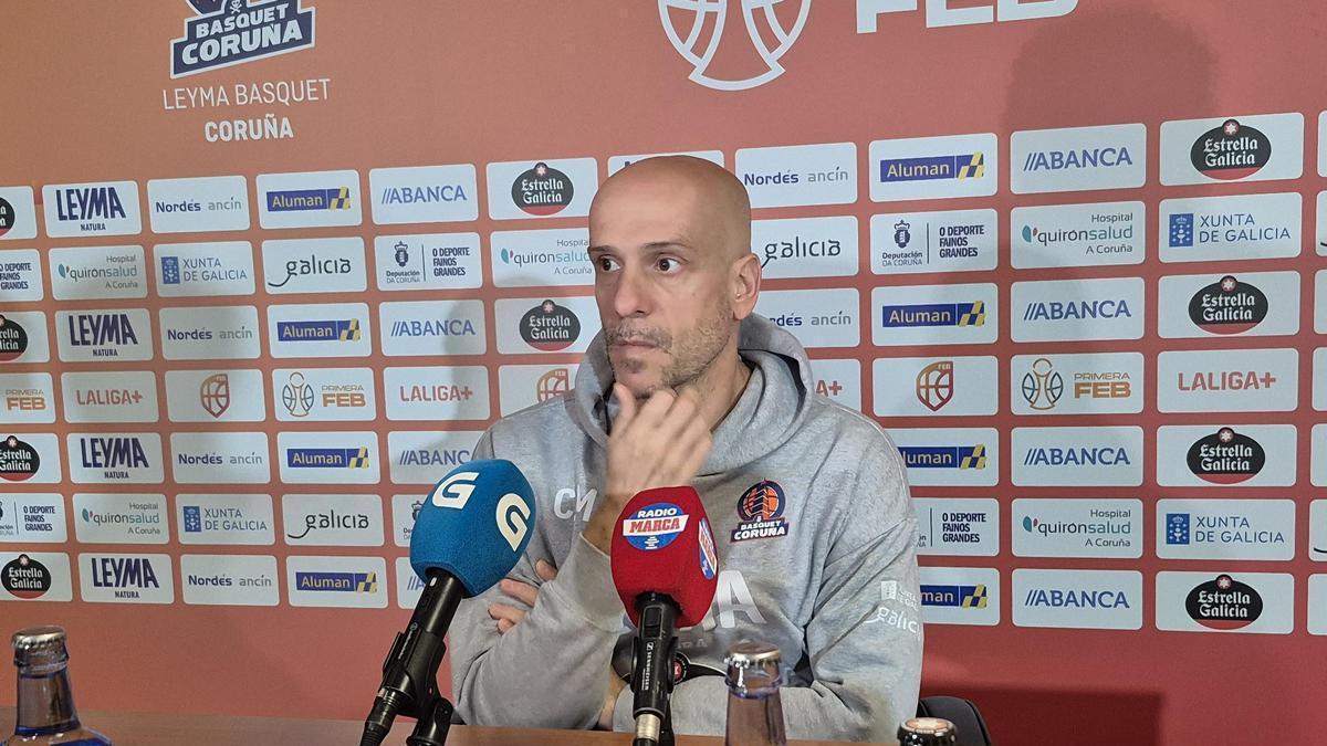 Carles Marco, en la sala de prensa del Coliseum.