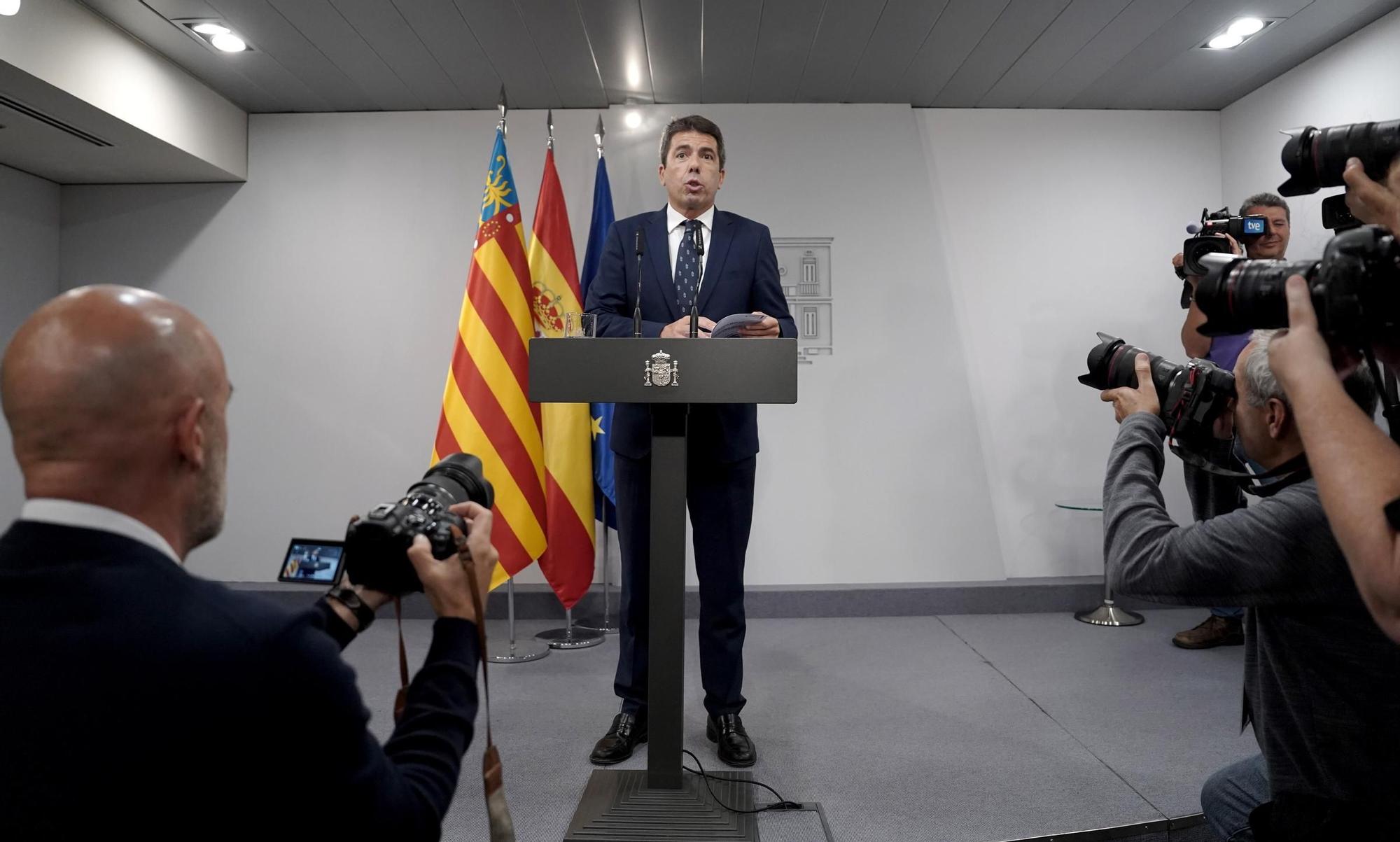 Pedro Sánchez, presidente del Gobierno y Carlos Mazón, presidente de la Comunitat Valenciana