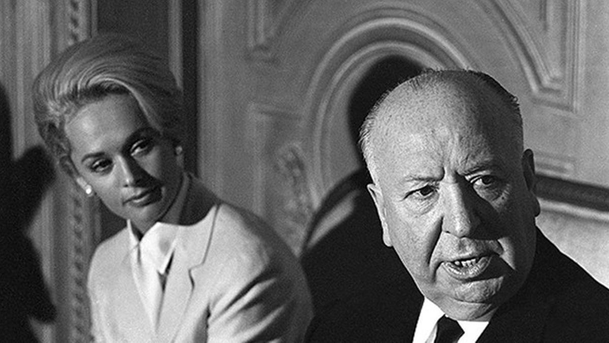 Tippi Hedren y Alfred Hitchcock.