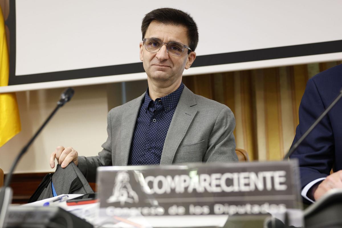 El presidente de la Corporación de RTVE, José Pablo López, este lunes en el Congreso.