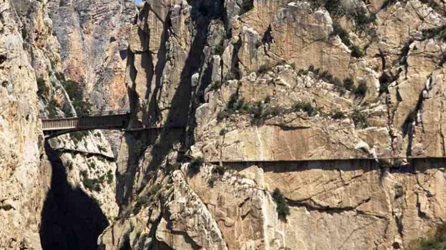 Imagen del Caminito del Rey en el Desfiladero de los Gaitanes.