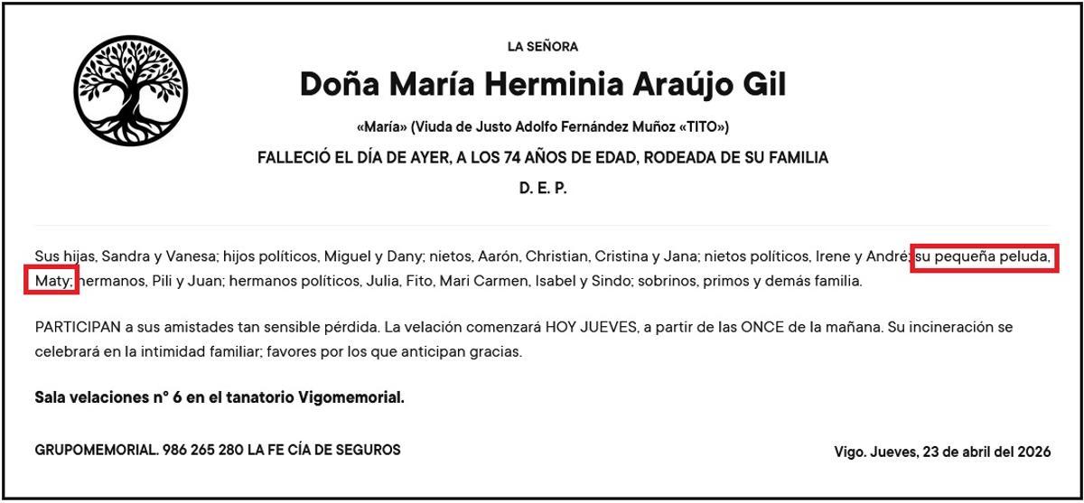 La esquela publicada en Faro de Vigo.