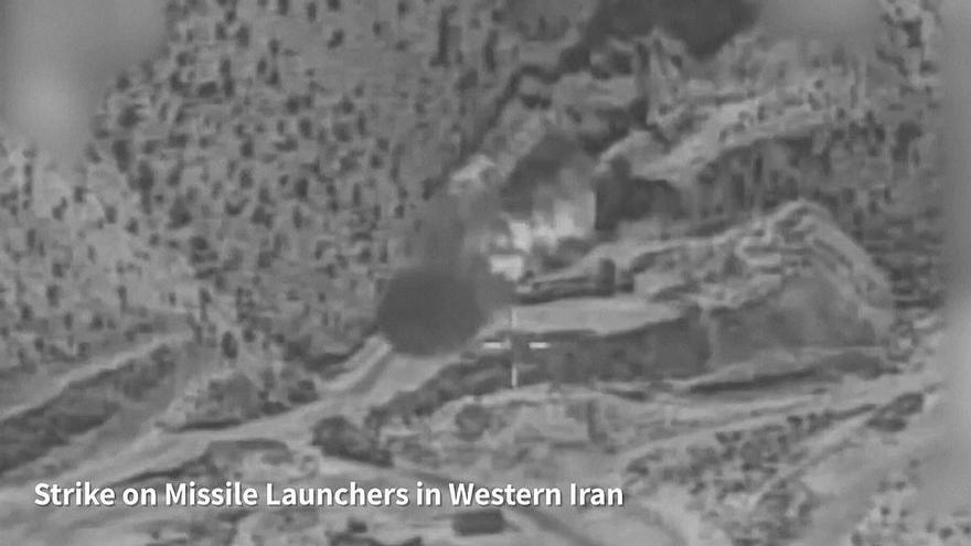 El ejército israelí publica un vídeo que supuestamente muestra el impacto de los ataques contra objetivos en Irán.