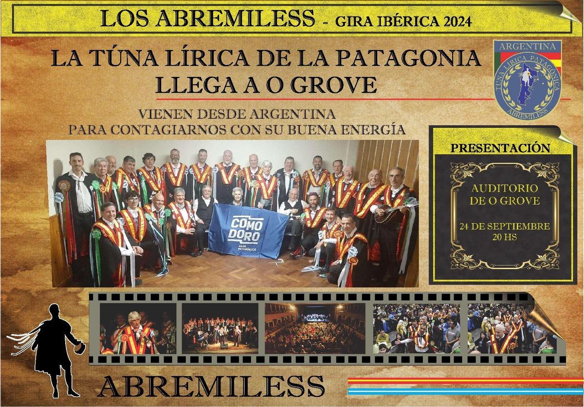 El cartel que anuncia la visita a O Grove.