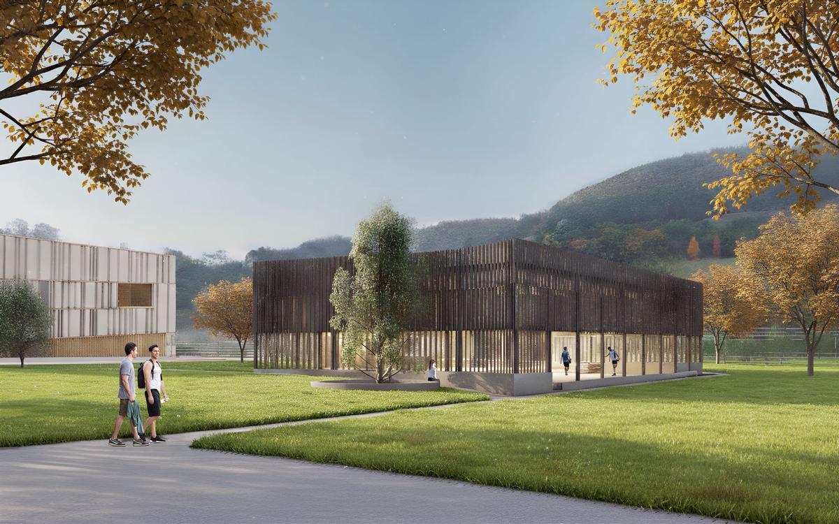 Una infografía de la nueva cancha deportiva de Ciudad Naranco.