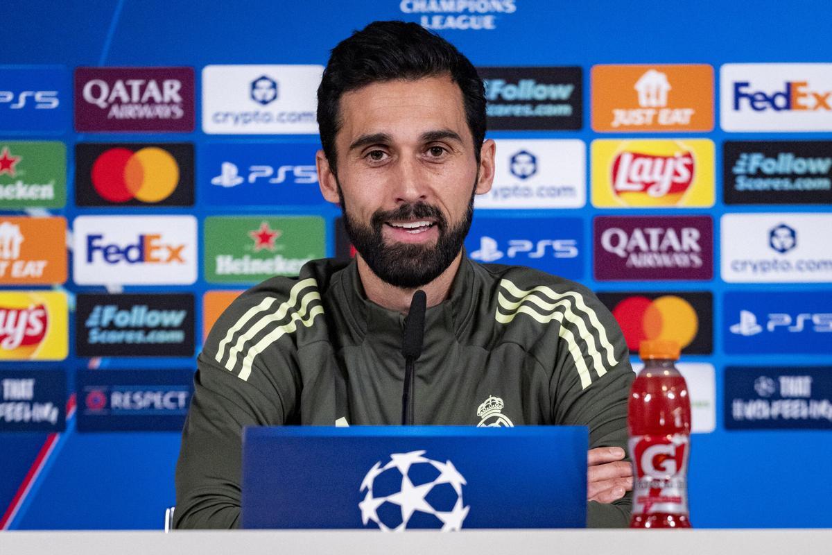 Álvaro Arbeloa, entrenador del Real Madrid, en sala de prensa