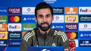 Álvaro Arbeloa, entrenador del Real Madrid, en sala de prensa.