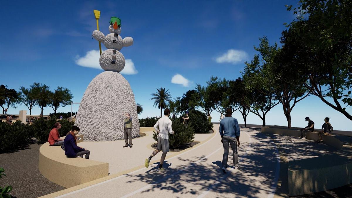 Infografía de la transformación de la rotonda del Muñeco de Nieve de Los Majuelos.