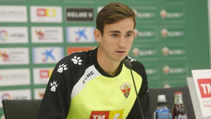 Fabián, esta mañana, en la sala de Prensa del estadio Martínez Valero