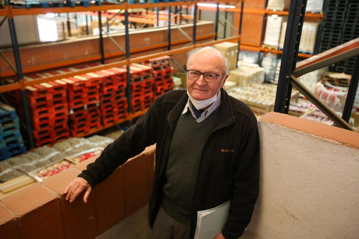 Juan Vicente Peral en las instalaciones del Banco de Alimentos durante la pandemia.