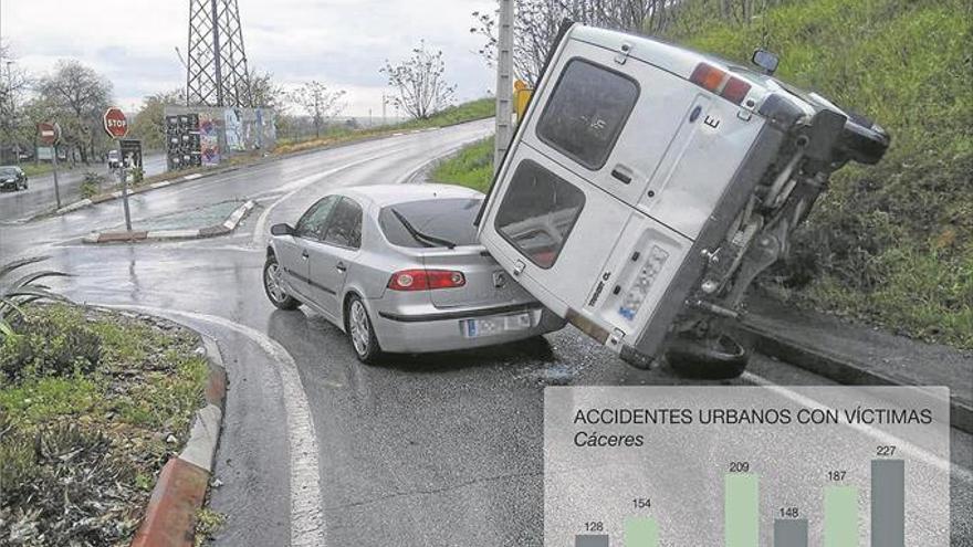 Aumentan los accidentes en las calles cacereñas pese al descenso general