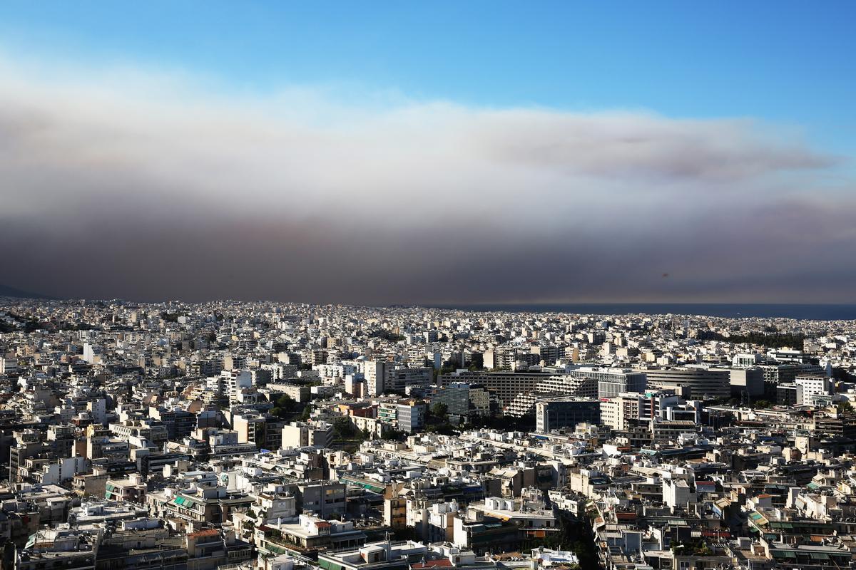 Wildfire in Greeces Attica region