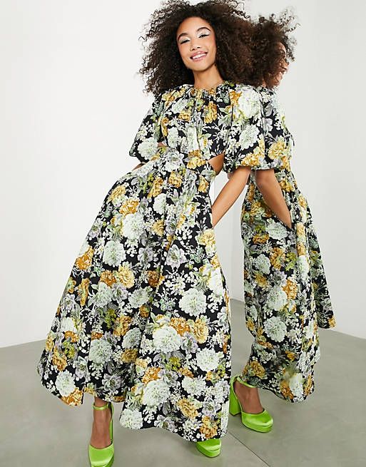 Vestido estampado flores de Asos