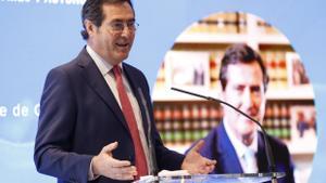 El presidente de CEOE, Antonio Garamendi, durante unas jornadas sobre la digitalización empresarial