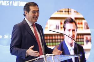 El presidente de CEOE, Antonio Garamendi, durante unas jornadas sobre la digitalización empresarial