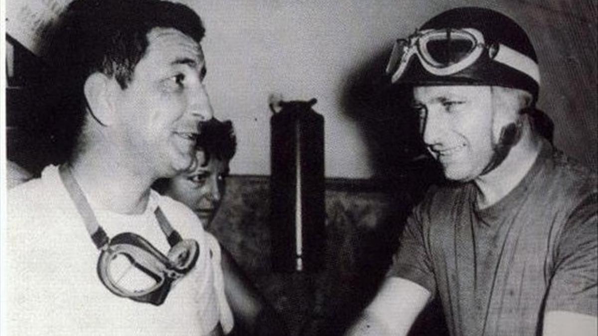 Fangio, con el español Paco Godia en los 50