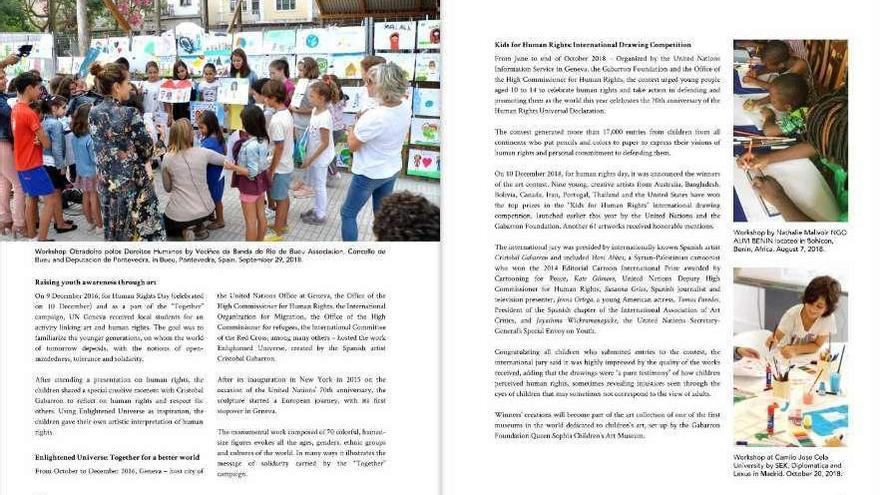 Imagen de la página en la que aparece la fotografía del taller realizado en Bueu. // Faro