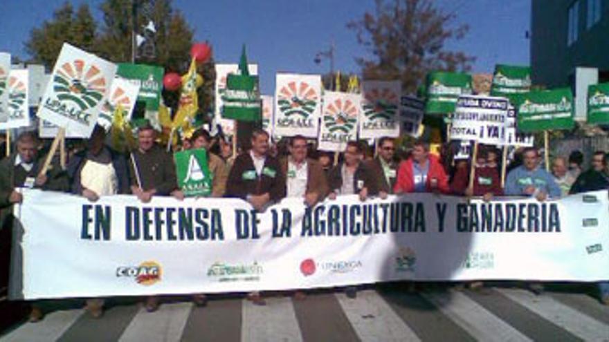 Agricultores y ganaderos se manifiestan en demanda de una ley de márgenes comerciales