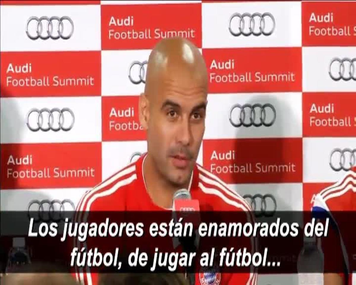 Josep Guardiola, feliz por tener tantos campeones del Mundo en el Bayern