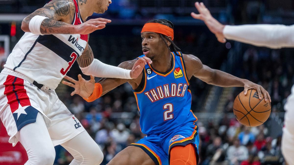 Shai Gilgeous Alexander en el partido de Oklahoma City Thunder vs Washington Wizards