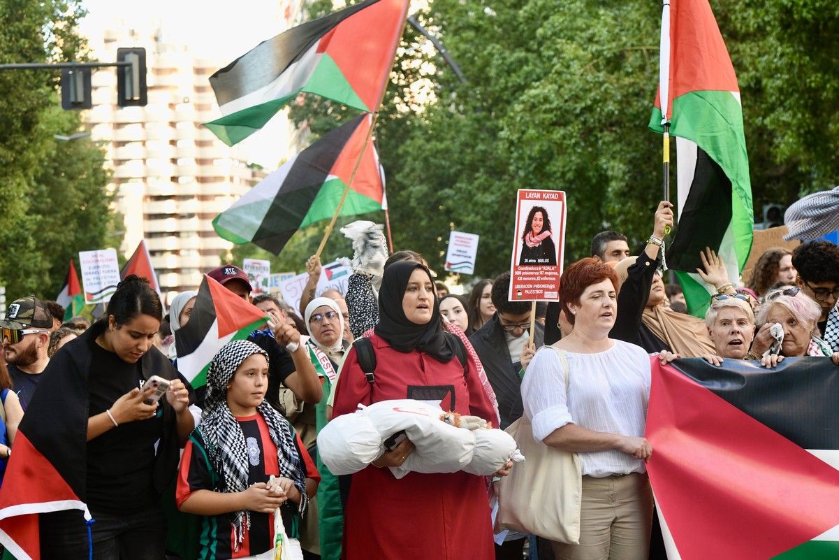 La manifestación de Murcia a favor de Gaza, en imágenes