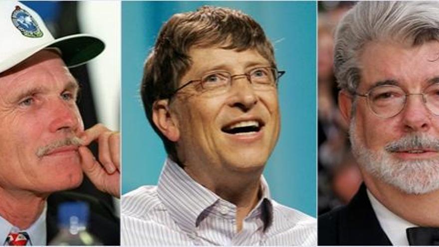 George Lucas, Ted Turner y Bill Gates.