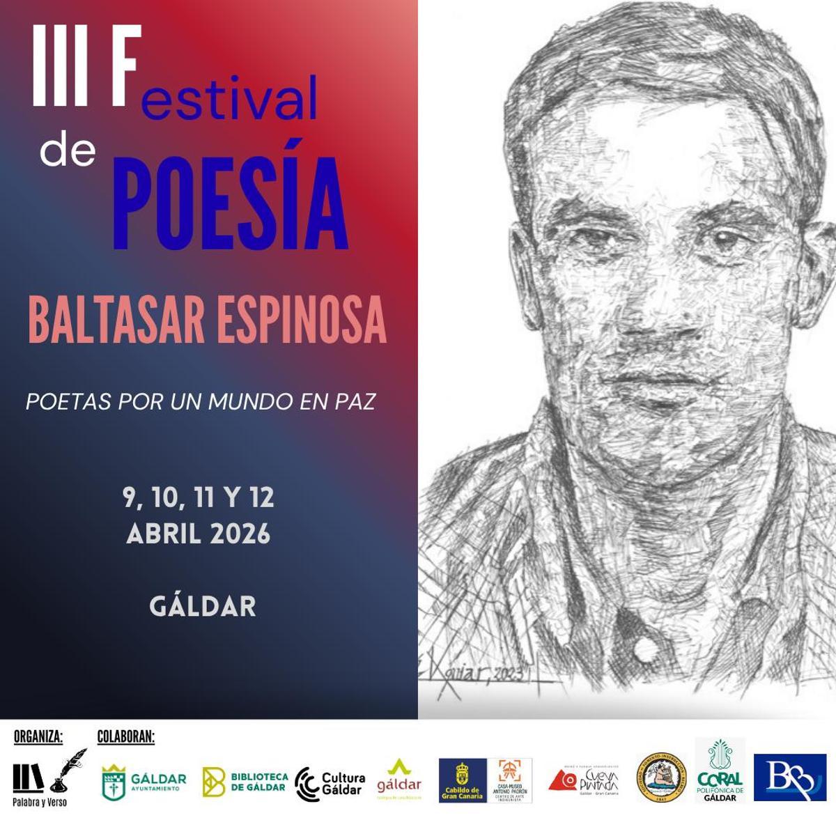 Cartel del III Festival de Poesía Baltasar Espinosa de Gáldar.