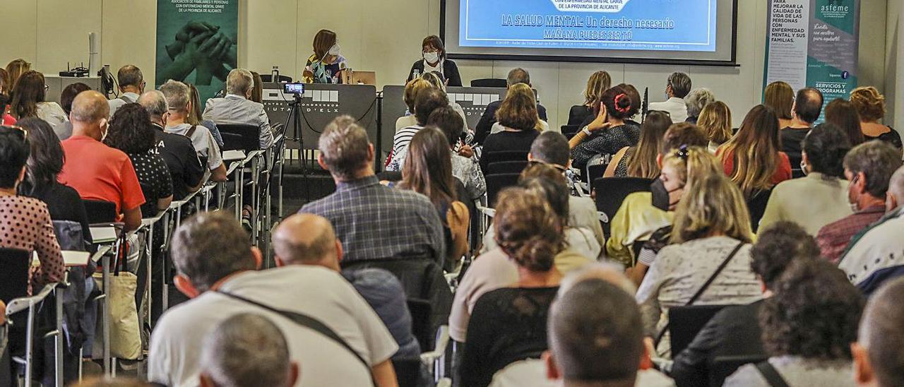 Más de un centenar de personas acudieron a la jornada organizada por Asfeme ayer en Elche.  |