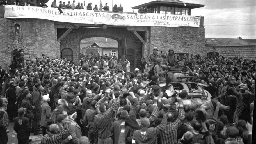 El camp de concentració de  Mauthausen en el seu alliberament.