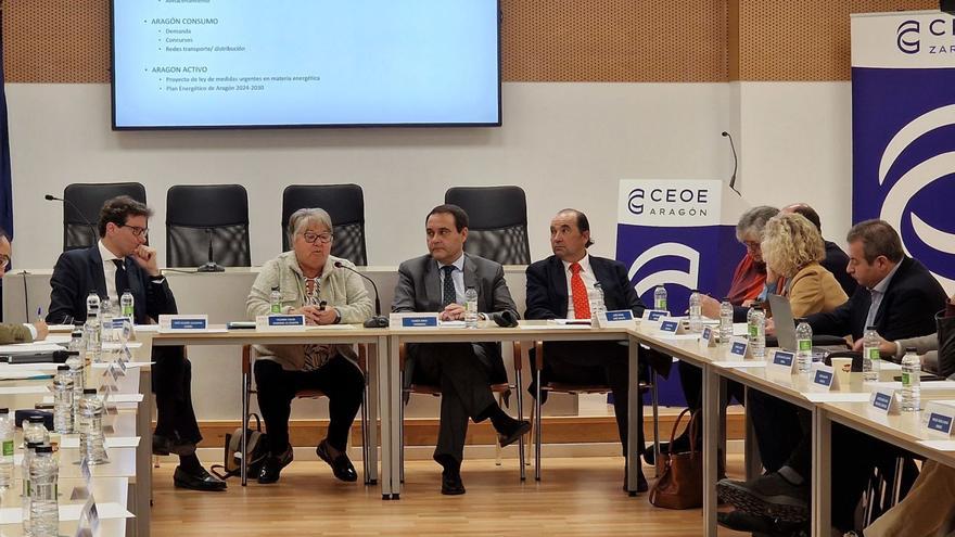 La directora general de Energía y Minas de la DGA, Yolanda Vallés, ayer en la constitución de la comisión de Energía de la CEOE y la Cámara. | CEOE