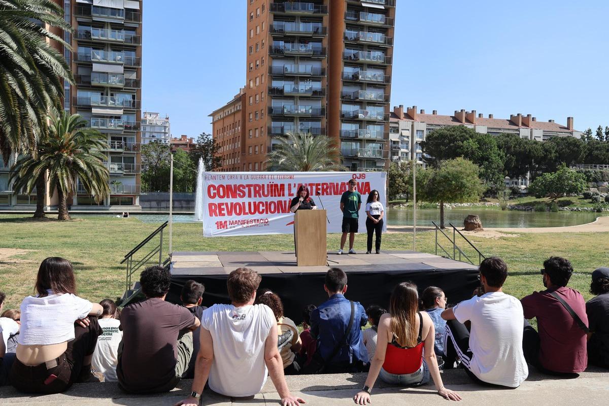 L'acte al parc del Migdia, aquest diumenge al matí.