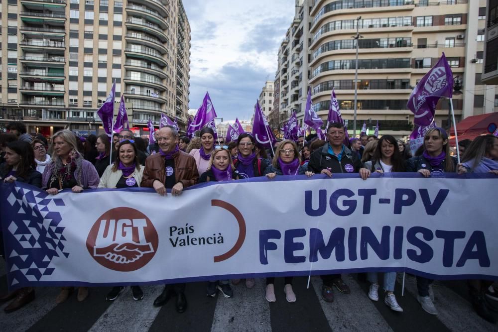 Manifestación del Día de la Mujer en las calles de València