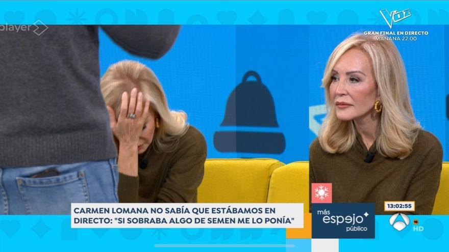 Carmen Lomana &quot;hecha polvo&quot; por un este íntimo comentario sobre el semen como crema facial que soltó cuando creía que no la escuchaban