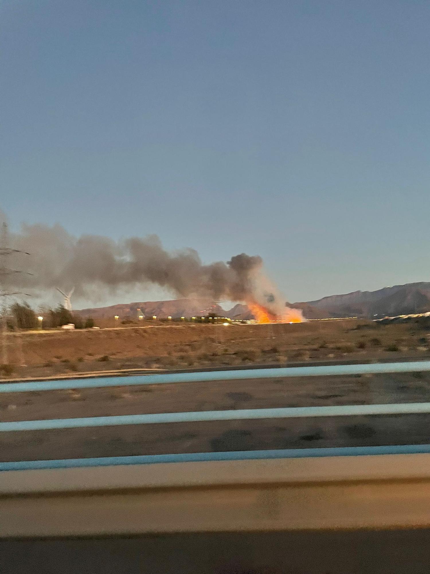 Incendio controlado en Aldea Blanca (San Bartolomé de Tirajana)