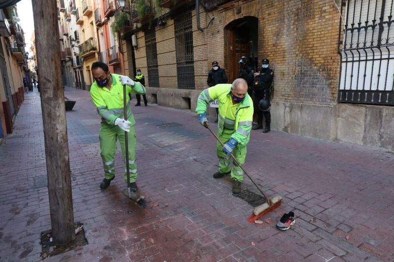 Tres okupas, detenidos en Pignatelli tras otra espectacular operación policial