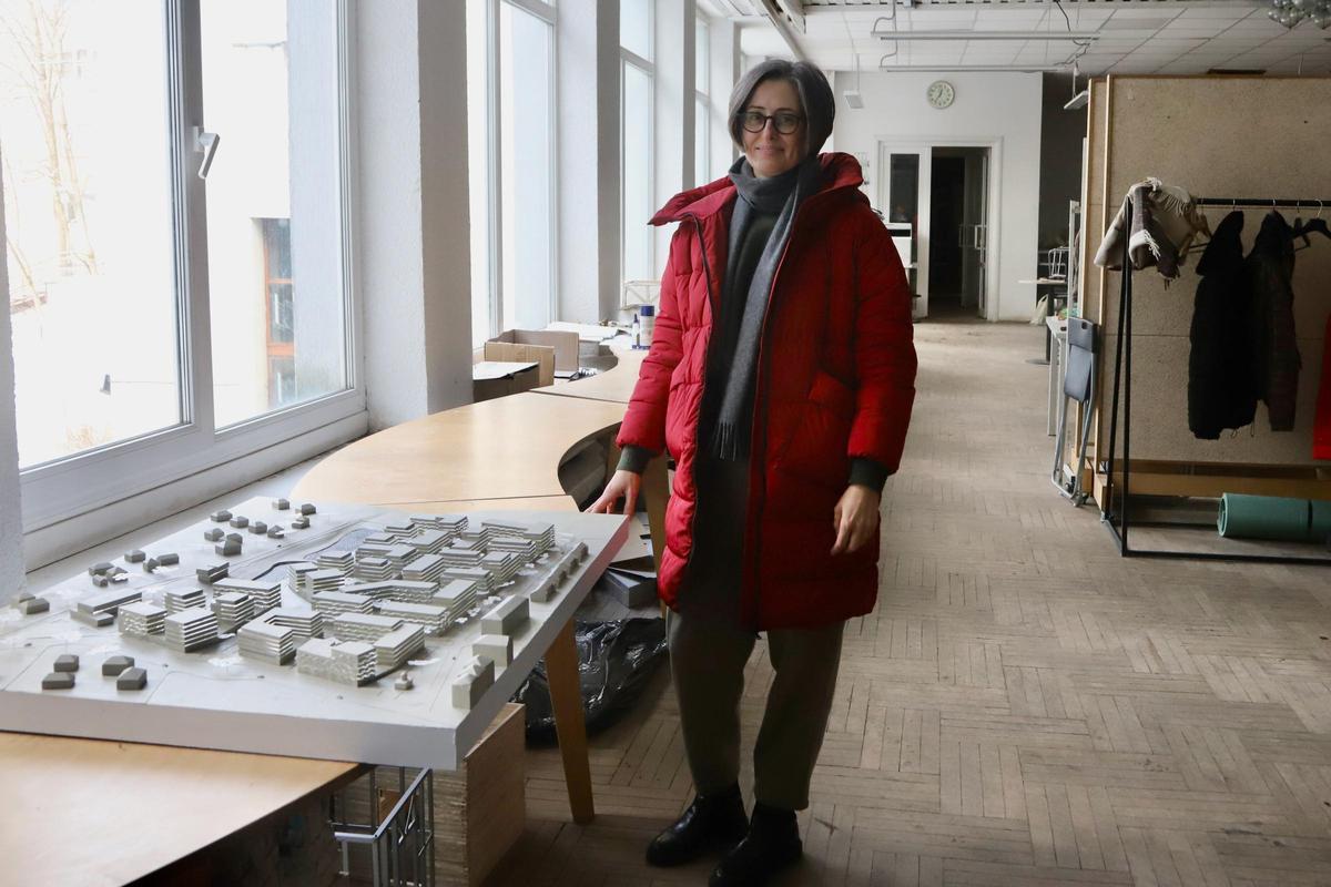 Iryna Matsevko, directora de la Escuela de Arquitectura de Járkov, reubicada en Lviv, en el oeste de Ucrania.