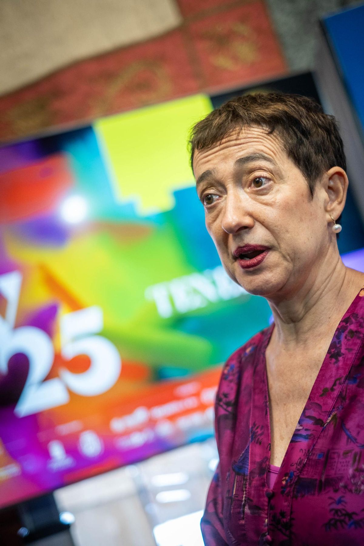 María Guerra durante la entrevista.