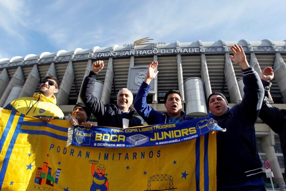 Las aficiones de River y Boca llenan Madrid