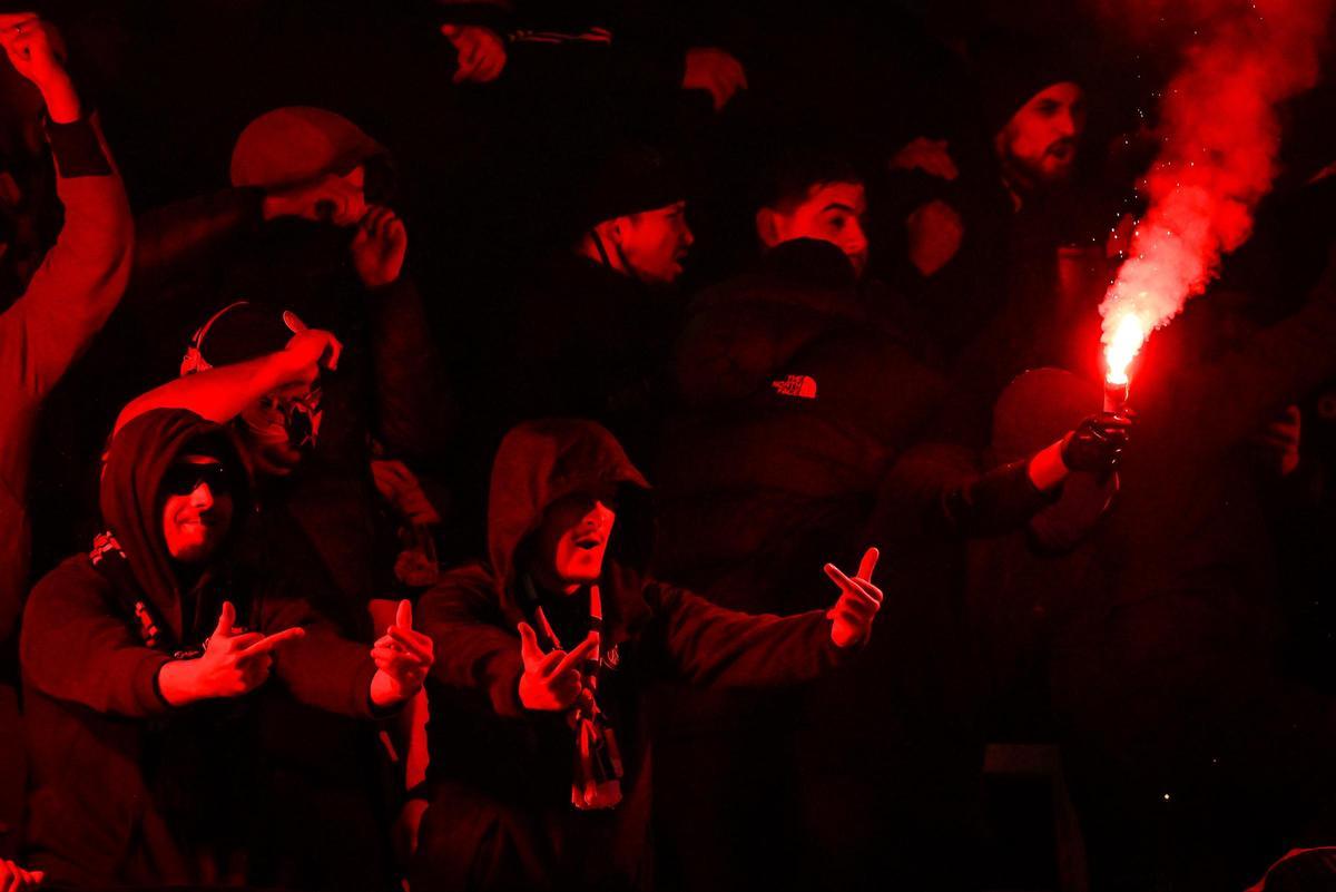 Ultras del PSG en el partido frente al Lille del pasado mes de febrero.