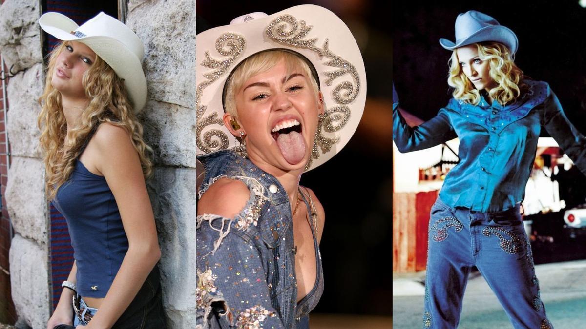 Taylor Swift, Miley Cyrus y Madonna en sus momentos más country