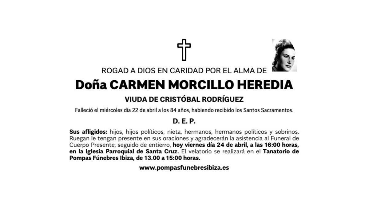 Esquela Carmen Morcillo Heredia
