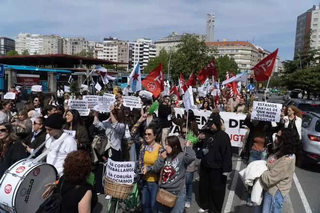 El sector textil de A Coruña se manifiesta contra el acuerdo de la patronal
