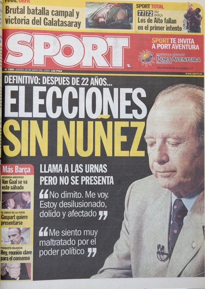 2000 - Se anuncian elecciones a la presidencia del FC Barcelona, pero Núñez no se presenta 22 años después
