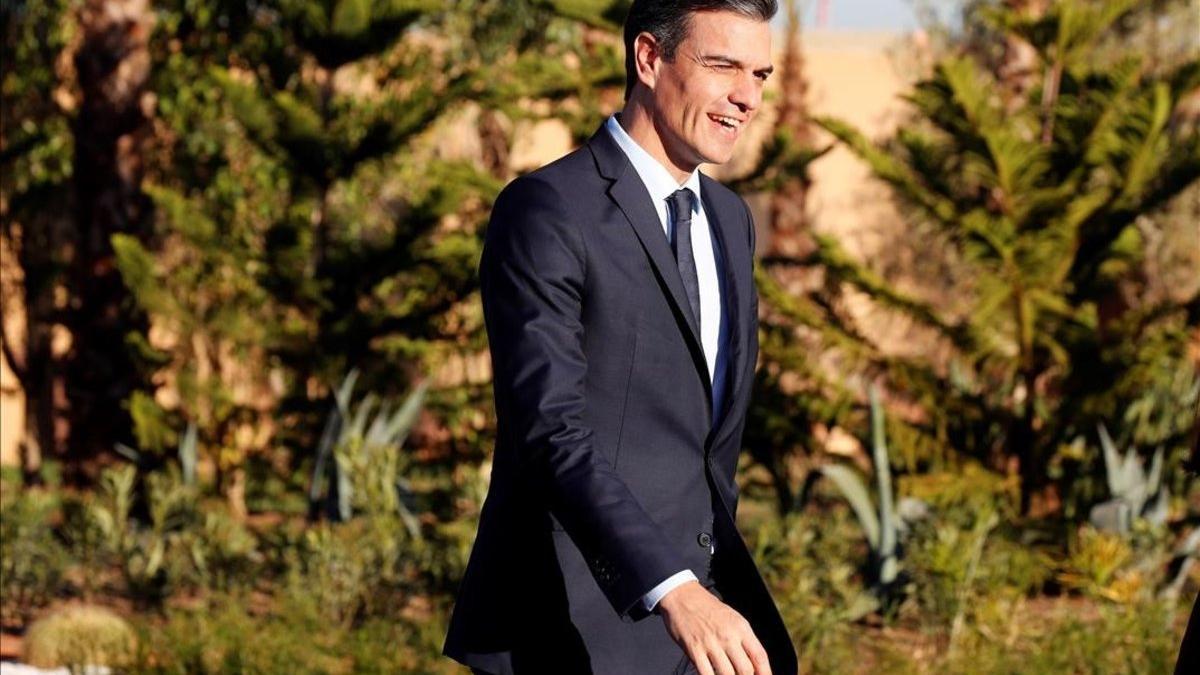 Pedro Sánchez, a su llegada a la cumbre de la ONU sobre migración que se celebra en Marrakech