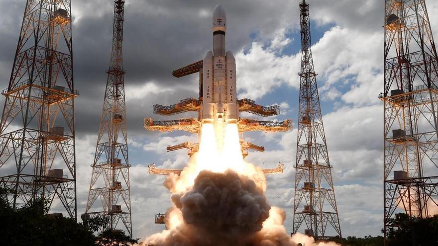 Imatge del llançament de la missió Chandrayaan-3 a la lluna