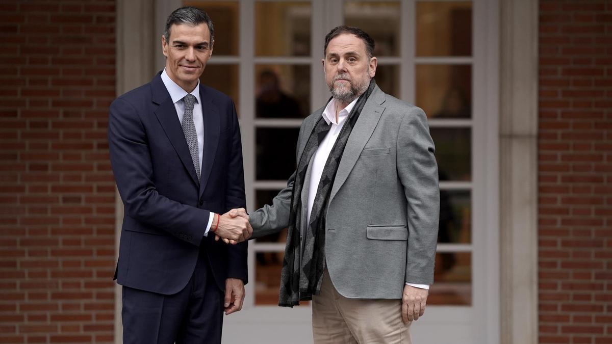 Sánchez y Junqueras en La Moncloa.