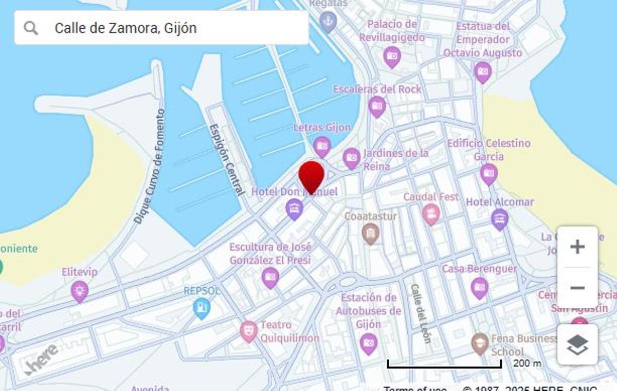 Calle Zamora en Gijón.