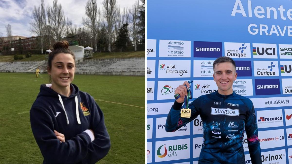 Clara Piquero y Diego Llosa, mejores deportistas locales de Villaviciosa.