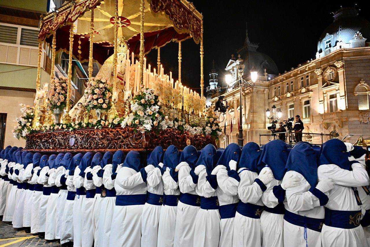 Las imágenes de la procesión del Cristo de la Misericordia y Virgen del Rosario en Cartagena